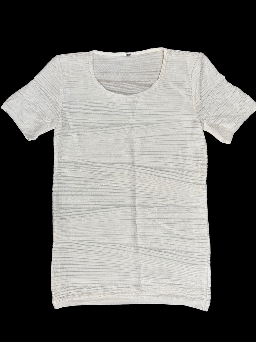 Wolford Sz L T-shirt White Textured Crew Neck Top classic Capsule Luxury.